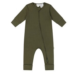 JAMIE KAY Pima Cotton Frankie Zip Onepiece - Deep Olive